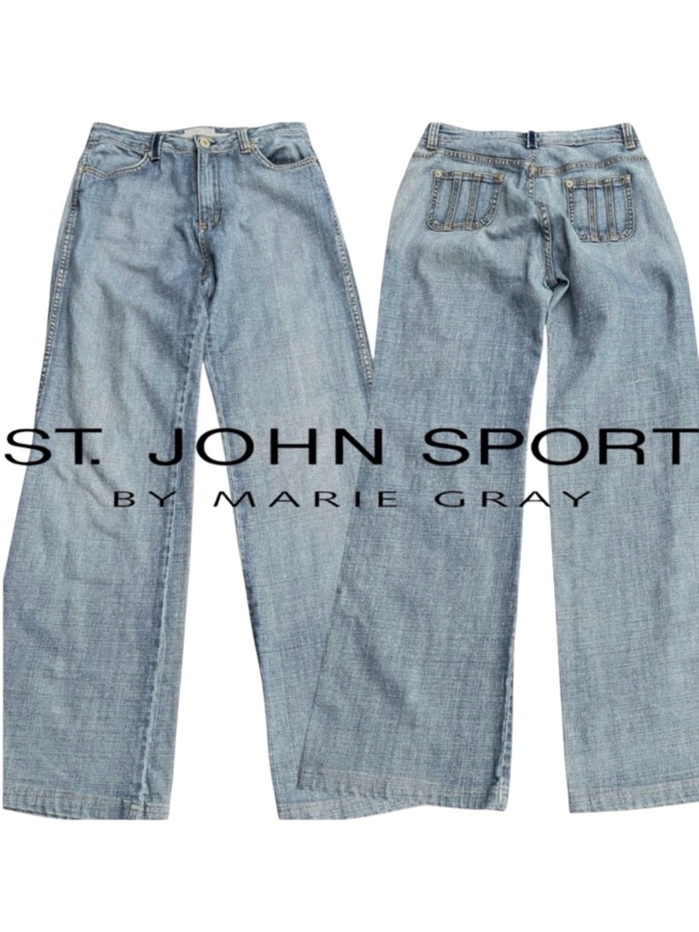 Vintage ST. JOHN SPORT High Rise Wide Leg Jeans (6)
